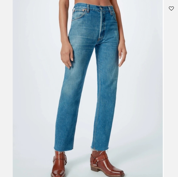 Nwt Levi's RE/DONE High Rise Distressed Stovepipe Jeans - Picture 15 of 16